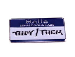 Hello My Pronouns Are Theythem Brooch Pins Enamel Metal Badges Lapel Pin Brooches Jackets Jeans Fashion Jewelry Accessories6213341