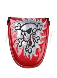 2017 Factory Customized logo Embroidery New Skull Mallet Putter Cover Headcover4770390