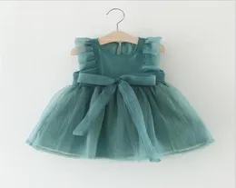 Barn söta klänningar 03 år Summer Dress for Girl Kids Clothing 2018 Fashion Sleeve Mesh Romper Baby Newborn Tutu Dress6711226