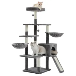 Tiragraffi Consegna domestica Legno Arrampicata Albero Gatto Salto Giocattolo Divertente Tiragraffi Gatti solidi Telaio da arrampicata Forniture per animali domestici Prodotti