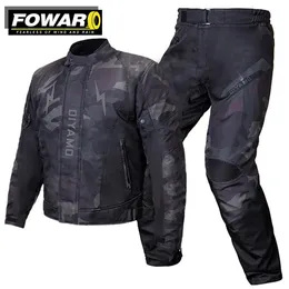 Vattentät motorcykeljacka Man Moto Jackets Pants Motocross kostym Ridning Motorcyklerskydd Set Riding Protective 240227