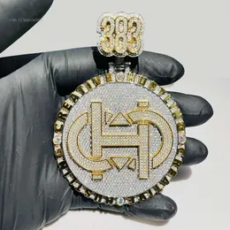 Skräddarsydd namnbrev Mens VVS Moissanite Iced Out Sier Jewelry 10K 14K Gold Lab Diamond Pendant
