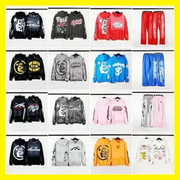 Hellstar Designer Men Hoodie Sports Suit Long Sleeve Pants Pullover Street Hip Hop Retro Print High Street Personlig hoodie -träning