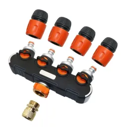 Connectors Garden Faucet 4 Way Hose Splitter Valve Plastic Connector Distributor Hose Connector for Outdoor Tap Hose Connector