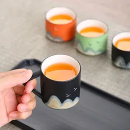 1 шт., горная керамика в китайском стиле, чайная чашка кунг-фу, креативная керамическая чашка для эспрессо, фарфоровая чашка для послеобеденного кофе, 240301