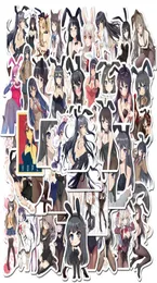 50PCSLOT JAPAN ANIME SEXY CARONE BUNNY GIRL ملصقات للزلزات على الجليد المحمول أمتعة أمتعة DIY DIY Decord Decor