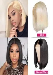 Ishow Malaysian 131 T Part Lace Front Wig Bob Brazilian Hush Hair Bows 613 Blonde Color Peruvian مباشرة للنساء جميع الأعمار 81792400546