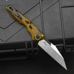 Toppkvalitet 7650 Folding Knife Sharp High Hardness D2 Steel Blade PEI Transparent handtag Camping Survival Practical EDC Cutting Fishing Tool 509