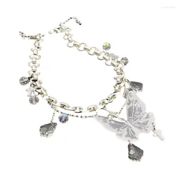 Ketten Kristall Quasten Halsband Halskette Layered Chain Schmetterling Anhänger Modeschmuck Schlüsselbein Geschenk