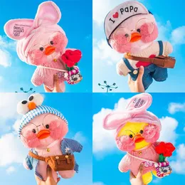 2024 30 cm rosa lalafanfan kawaii cafe mimi gul anka plysch leksak söt fylld docka mjuka djur dockor barn kawaii plysch leksaker trasa