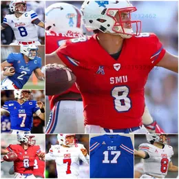 Custom SMU Mustangs Football Jerseys ANY NAME ANY NUMBER MENS WOMEN YOUTH ALL STITCHED 7 Shane Buechele James Proche Turner Coxe Myron Gailliard