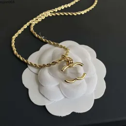 Gold Plated Brass Copper Pendant Necklace Chain Fashion Women Designer Choker Pendants Wedding Jewelry Love Gifts