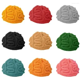 Cycling Caps Brain Shaped Hat Hand Knitted Wool Elastic Beanies Women Men Casual Party Hats Spoof Horror Winter 10 Colors