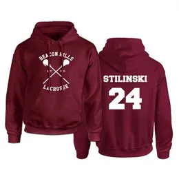 Kapşonlu Erkekler Sweatshirts Pleece Teen Wolf Kırmızı Külot Kapüşonlu Kadın Sokak Giyim Erkek Teri Hafif Stilinski 24 Lahey McCall 2206585954