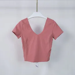 LL-803 Женская одежда для йоги Летние рубашки Спортивные футболки с короткими рукавами для бега для девочек Женская повседневная спортивная одежда для взрослых Одежда для тренировок в тренажерном зале