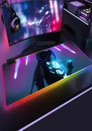 Arcane Super Soft LED 백라이트 게임 마우스 패드 USB LOL DESK MAT LEAGE OF LEGENDS JINX JAYCE VI CUSTIM RGB MOUSE PAD GIFL7997342