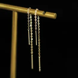 GOLDtutu 14K Gold Earline Kettenohrring Mini Zierlicher schlichter Stil Damen Geschenk kj48 240227