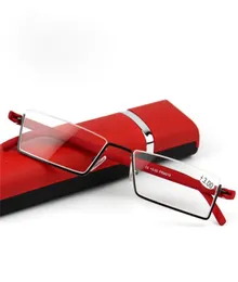 Moda lekka TR90 Pół metalowa Slim Portable Compact Reading Glasses Antieye Zmęczenie z Diopterem 10354762855
