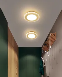 Nowoczesne lampy sufitowe LED do korytarza kuchennego Korytarza Korytarza Balkon okrągły Złote Nowoczesne Lampa sufitowa LED do domu6470658
