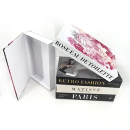 Otwarte luksusowe modne dekoracyjne fałszywe książki pudełko symulacyjne stolik kawy model El Villa Home Decor Ornament 240219
