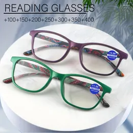 Sunglasses Fashion Women Reading Glasses Flower Print Resin Read Eyeglasses Magnifying Presbyopic Eyewear 1.0- 4.0