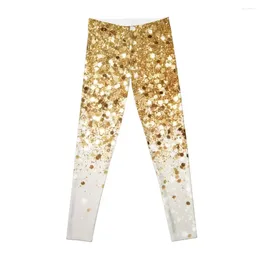 Aktywne spodnie błyszczące złoty blask Glam #2 (sztuczny błyszcz)