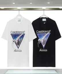 2023 패션 Casabla Par Avion Fleur Tee T Shirts Mens 여성 Panoramique Tshirt Tees Apparel Tops Man 가슴 편지 셔츠 Luxurys9126433