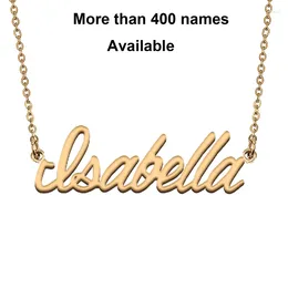 Chains Cursive Initial Letters Name Necklace For Isabella Birthday Party Christmas Year Graduation Wedding Valentine Day Gift