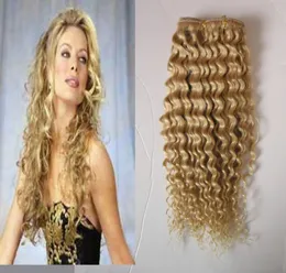 613 Kinky Curly Clip In Human Hair Extensions Brazilian 100 Remy Hair 8 PcsSet 613 blonde virgin hair 100gSet2385722