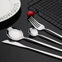 Dinnerware Sets Fork Flatware Dinnenrware Set Dinner 24pcs For Stainless Spoon Mirror Gold Cutlery Steel Knife Teaspoon Home Green