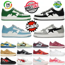 2024Designer Sta Casual Shoes Low Top Men and Women Grey Blue Camouflage Skateboarding Sport Bapely Sneakers Outdoor Shoes Waterproof leather Size 36-45 with box