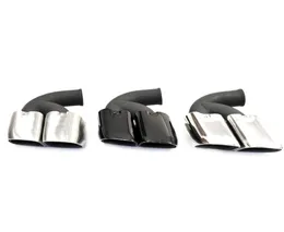 Par titan Black rostfritt stål avgaser ljuddämpare baktoppsrör för Porsche Cayenne 20112014 Turbo stil dubbel fyrkantig tips8140130