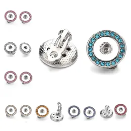 Kolczyki kryształowe 12 mm Mini Button kolczyki dla kobiet snapuje biżuterię