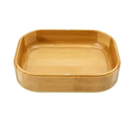 Natural Reting Bamboo Cache Storage Box Suit Regelbunden storlek Herb Metal Rolling Tray med 2 magneter Rök rullpappers tillbehör4895757