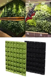 Gartentaschen Wand Vertikale Garten-Wachstumstaschen für Pflanzen Blumen hängende Filz-Pflanzgefäßtaschen für Jardin Indoor Outdoor-Pflanztöpfe Y208829445