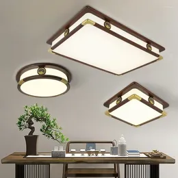 Ceiling Lights Solid Wood Lamp In The Living Room Simple Study E Lamps Chinese Zen Bedroom