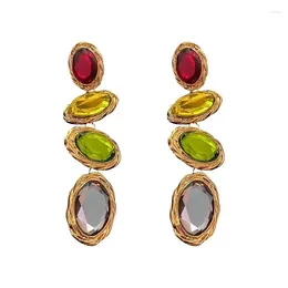 Dangle Earrings Personality Classic Long Oval Matching Studs Exaggerated Accents Gift