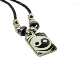 Pendant Necklaces 02 Glow In Dark Tai Chi Yin & Yang Aloy Amulet Necklace Lucky Gift Tribal Fashion Jewelry