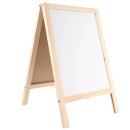 Toyvian Chalkboard Decor Standing Art Easel DoubleSided Wooden Blackboard Drawing Magnetic Whiteboard 240227