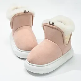 Boots 2024 Winter Womens Snow Boot Mens Shoes Waterproof Suede Plush Thick Soles Cotton Wrap Heels Insulation