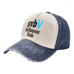 Cappellini da baseball SVB Silicon Valley Bank Risk Management Team Baseball Cappello in denim lavato effetto invecchiato Hip Hop Snapback da viaggio all'aperto