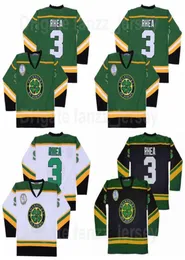 Ross The Boss Rhea College 3 St Johns Shamrocks Jersey Men Movie Ice Hockey Team Black Color Green Away White All Stitched Univers9519081