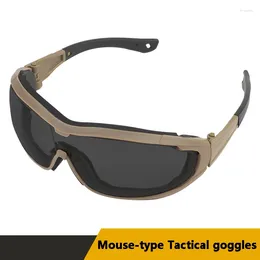 Outdoor Eyewear Mouse-style Tactical Windproof Goggles With Fixed Strap Riding Mountaineering UV-proof Sunglasses