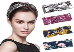 Ladies Sport Yoga Hairband 15 Färger Floral Cross Wide Side Hair Bands Big Girls Teens Girls Bohemian Beach Headwear Women Headba2753700