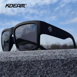 Sunglasses Fashion Black Luxury Men Polarized Brand KDEAM Designer Classic Square Eyewear Driving Fishing Sports Shades UV400 HD