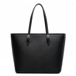Evening Bags Big Bag 2024 Fashion Women Pu Leather Handbag Brief Shoulder Black White Large Capacity Luxury Tote Shopper Designer