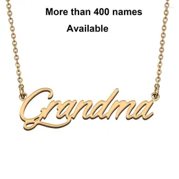 Chains Cursive Initial Letters Name Necklace For Grandma Birthday Party Christmas Year Graduation Wedding Valentine Day Gift