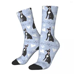 Herrstrumpor älskar svart vit whippet geryhound greyhounds hund unisex vinter vandring lycklig gata stil galen sock