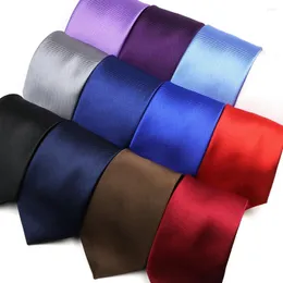Bow Ties Gracefully Solid Color Polyester Neckties Brown 8 CM For Wedding Party Daily Shirt Suit Cravats Accessories Decoration Gift