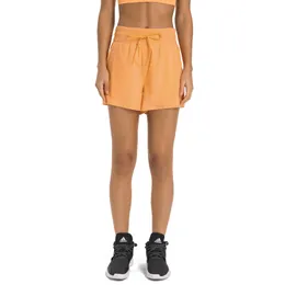 LL Спортивные шорты для отдыха Женские шорты для бега Speed Dry с высокой талией и ремешком для йоги и фитнеса